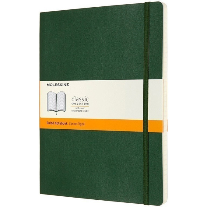 Блокнот MOLESKINE Classic XLarge, в линейку, зелёный QP090K15